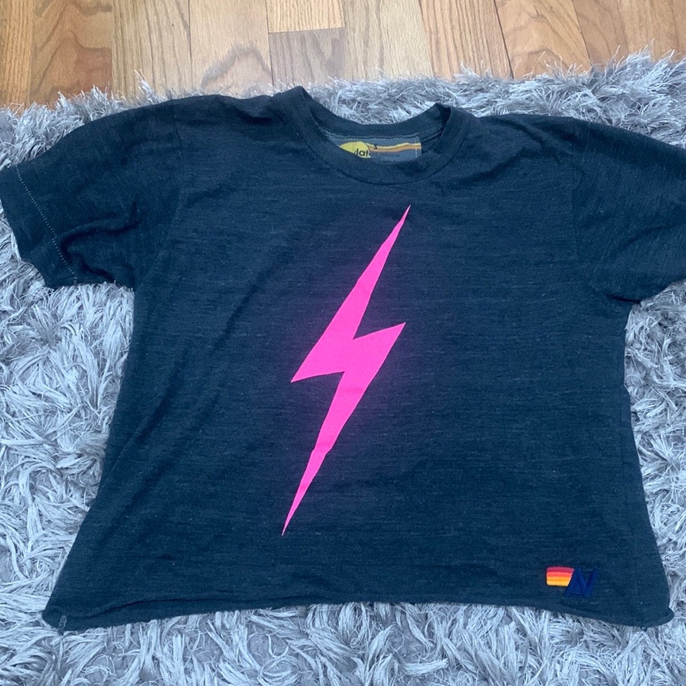 Aviator nation lightning bolt tee S